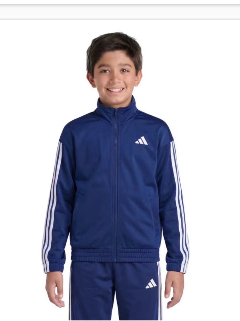 adidas Navy and White Boys Track Jacket Sz Small (8)